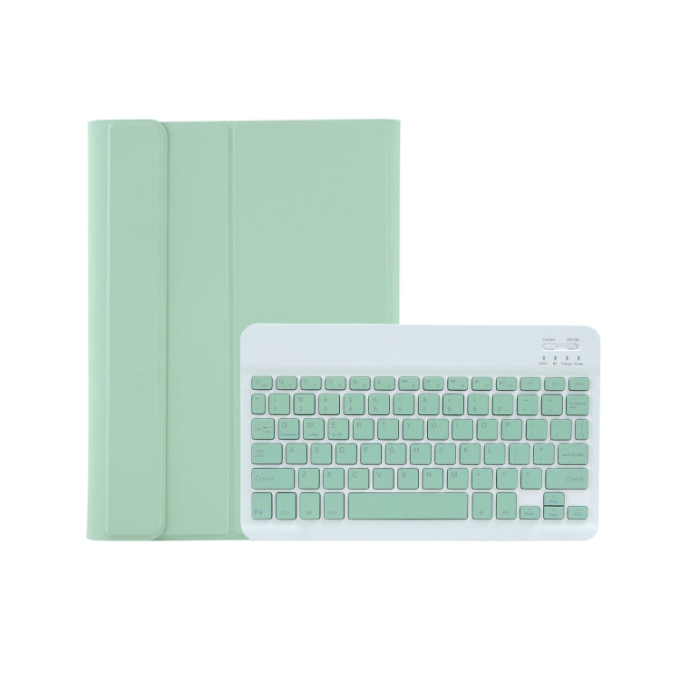 For Samsung Galaxy Tab S9 A710B Candy Color TPU Bluetooth Keyboard Leather Tablet Case with Pen Holder(Light Green)