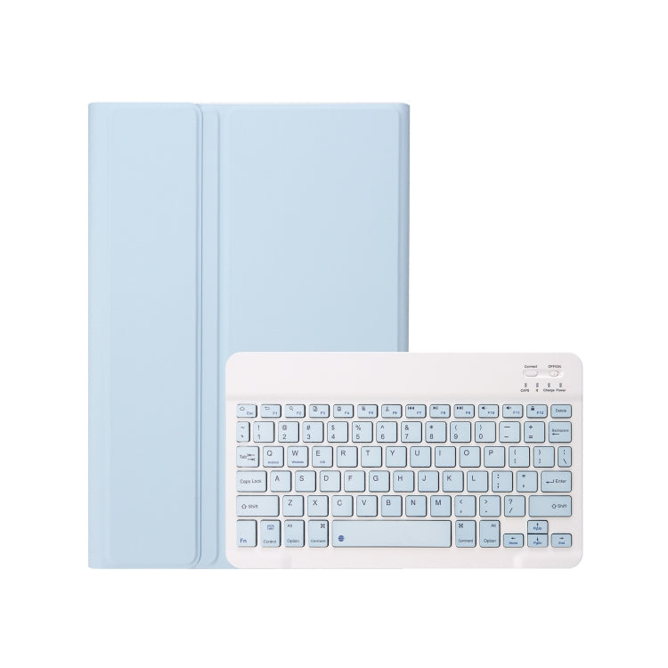 For Samsung Galaxy Tab S9 A710B Candy Color TPU Bluetooth Keyboard Leather Tablet Case with Pen Holder(Ice Blue)