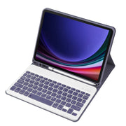 For Samsung Galaxy Tab S9 A710B Candy Color TPU Bluetooth Keyboard Leather Tablet Case with Pen Holder(Purple)
