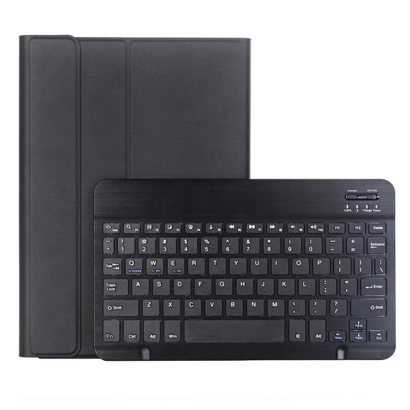 For Samsung Galaxy Tab S9 FE A710B Candy Color TPU Bluetooth Keyboard Leather Tablet Case with Pen Holder(Black)