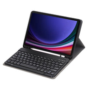 For Samsung Galaxy Tab S9 FE A710B Candy Color TPU Bluetooth Keyboard Leather Tablet Case with Pen Holder(Black)