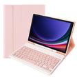 For Samsung Galaxy Tab S9 FE A710B Candy Color TPU Bluetooth Keyboard Leather Tablet Case with Pen Holder(Pink) - Samsung Keyboard by PMC TechLife | Online Shopping South Africa | PMC TechLife