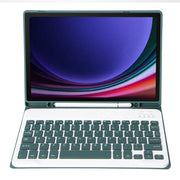 For Samsung Galaxy Tab S9 FE / S10 FE A710B Candy Color TPU Bluetooth Keyboard Leather Tablet Case with Pen Holder(Dark Green)