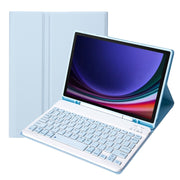 For Samsung Galaxy Tab S9 FE / S10 FE A710B Candy Color TPU Bluetooth Keyboard Leather Tablet Case with Pen Holder(Ice Blue)