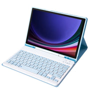 For Samsung Galaxy Tab S9 FE / S10 FE A710B Candy Color TPU Bluetooth Keyboard Leather Tablet Case with Pen Holder(Ice Blue)