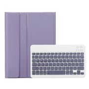 For Samsung Galaxy Tab S9 FE A710B Candy Color TPU Bluetooth Keyboard Leather Tablet Case with Pen Holder(Purple)