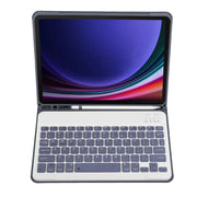 For Samsung Galaxy Tab S9 FE A710B Candy Color TPU Bluetooth Keyboard Leather Tablet Case with Pen Holder(Purple)