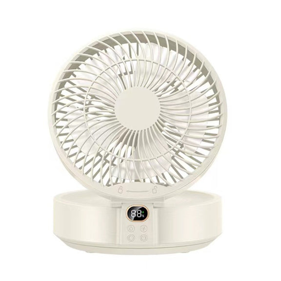 WSK302 4000mAh Swivel Head Wall Mounted Fan with Night Light(White)
