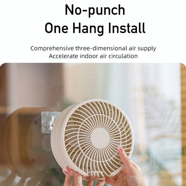 WSK302 4000mAh Swivel Head Wall Mounted Fan with Night Light(Black)