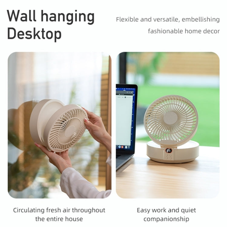 WSK302 4000mAh Swivel Head Wall Mounted Fan with Night Light(White)