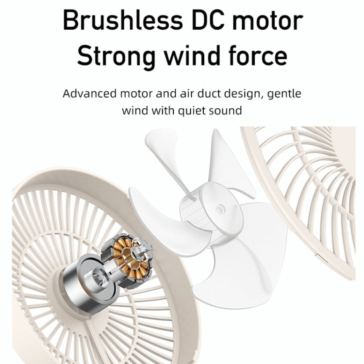 WSK302 4000mAh Swivel Head Wall Mounted Fan with Night Light(White)
