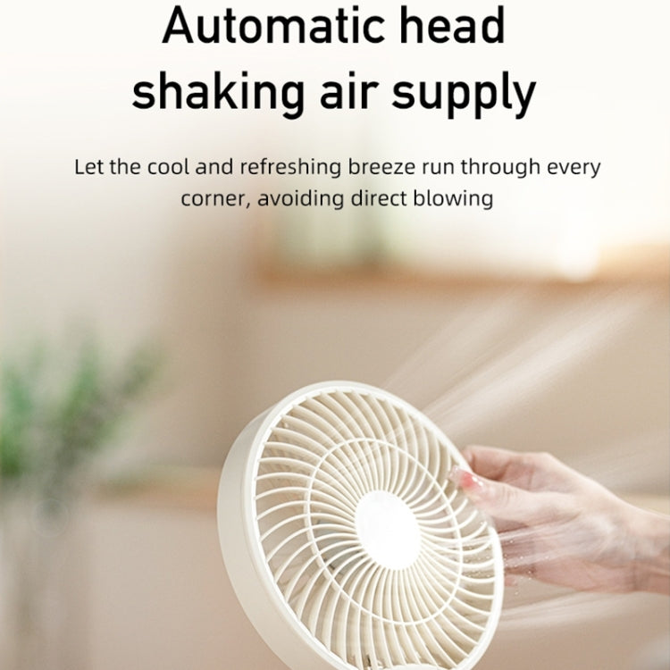 WSK302 4000mAh Swivel Head Wall Mounted Fan with Night Light(Pink)