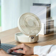 WSK302 4000mAh Swivel Head Wall Mounted Fan with Night Light(White)