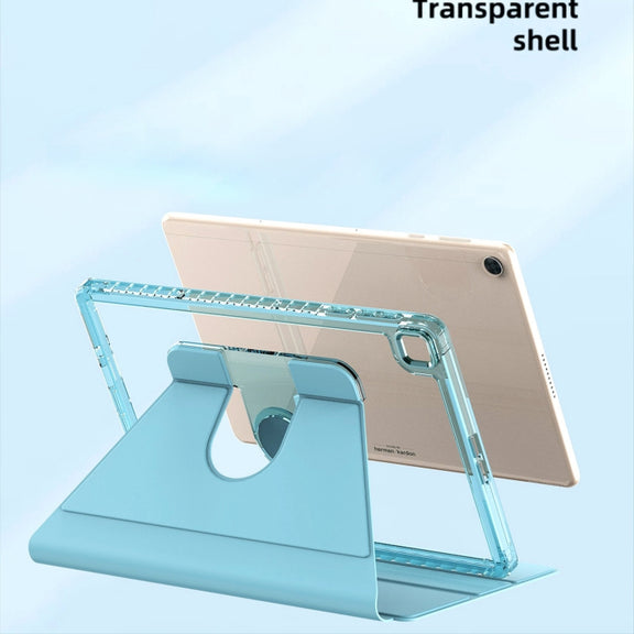 For Huawei MatePad T10 / T10S Clear 360 Rotation Stand Smart Leather Tablet Case(White)