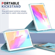 For Huawei MatePad T10 / T10S Clear 360 Rotation Stand Smart Leather Tablet Case(White)