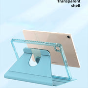 For Huawei MatePad T10 / T10S Clear 360 Rotation Stand Smart Leather Tablet Case(Black)