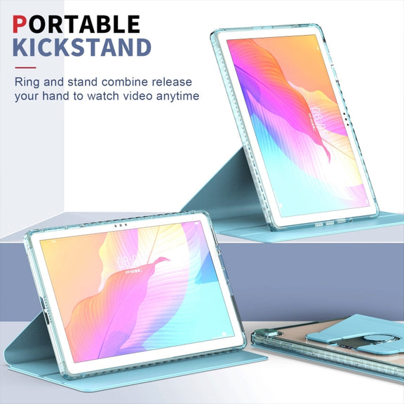 For Huawei MatePad T10 / T10S Clear 360 Rotation Stand Smart Leather Tablet Case(Black)