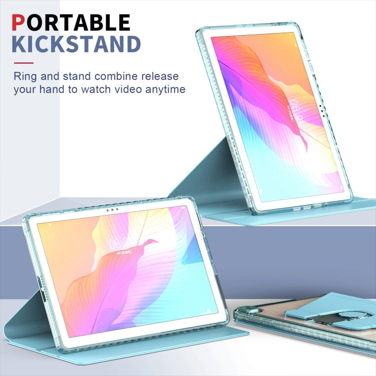 For Huawei MatePad T10 / T10S Clear 360 Rotation Stand Smart Leather Tablet Case(Black)
