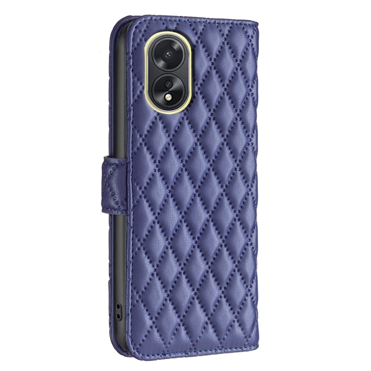 For OPPO A38 4G Diamond Lattice Wallet Flip Leather Phone Case(Blue)