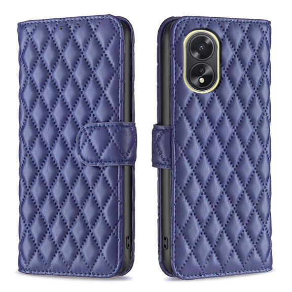 For OPPO A38 4G Diamond Lattice Wallet Flip Leather Phone Case(Blue)