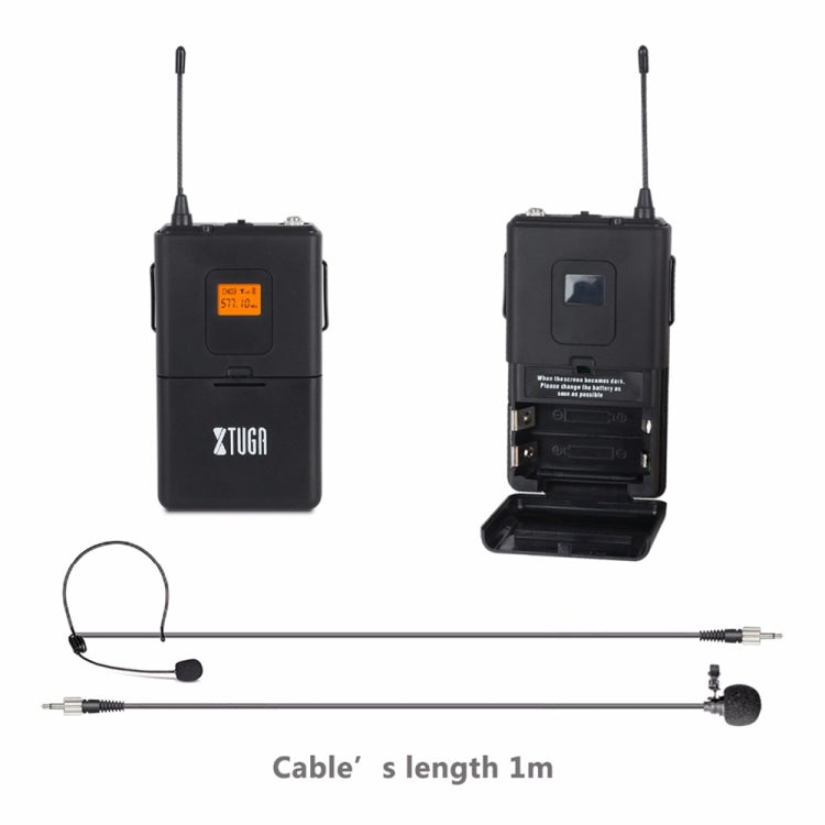 XTUGA A400-HB Professional 4-Channel UHF Wireless Microphone System with 2 Handheld & 2 Headset Microphone(US Plug)