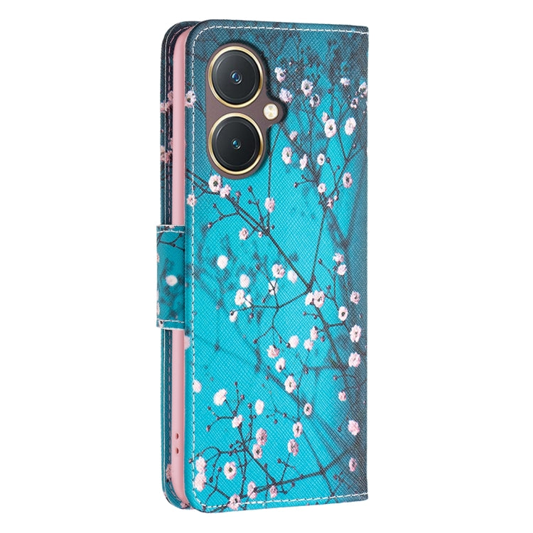 For vivo Y27 4G Colored Drawing Pattern Leather Phone Case(Plum Blossom)