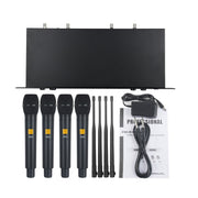 XTUGA A400-H Professional 4-Channel UHF Wireless Microphone System with 4 Handheld Microphone(UK Plug)