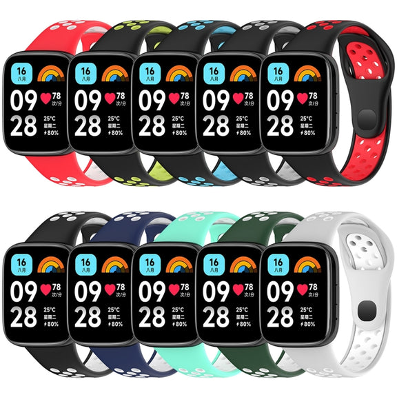 For Redmi Watch 3 Lite / Watch 3 Active Two Color Silicone Watch Band(Teal White)