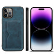 For iPhone 15 Pro Max Denior PU Single Card Slot Holder Phone Case(Blue) - iPhone 15 Pro Max Cases by Denior | Online Shopping South Africa | PMC TechLife | Buy Now Pay Later Mobicred