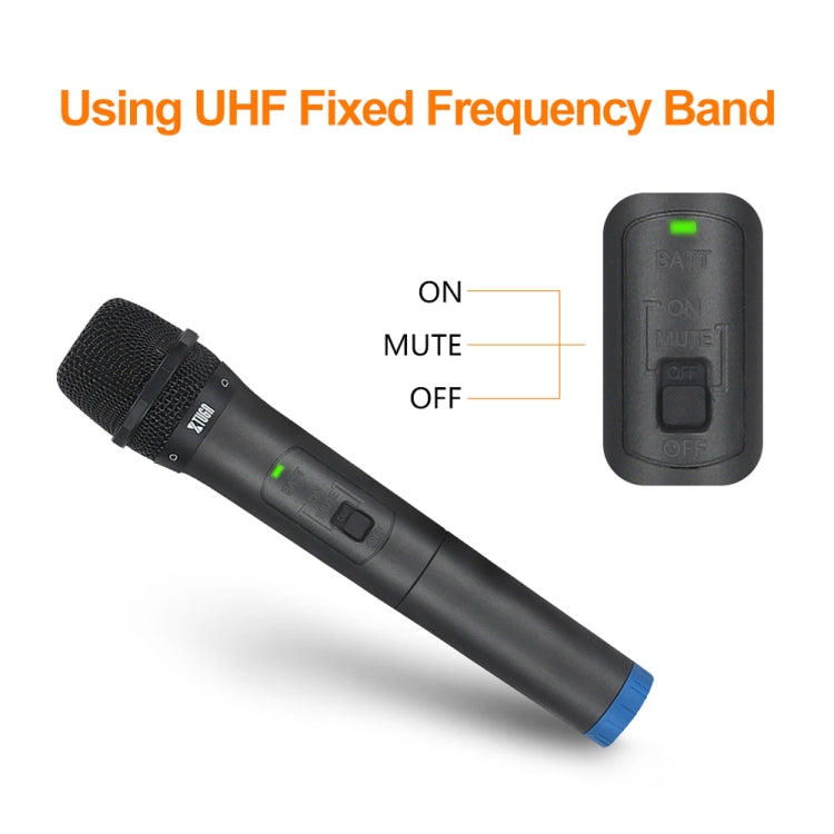 XTUGA S400 Professional 4-Channel UHF Wireless Microphone System with 4 Handheld Microphone(US Plug)