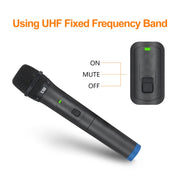 XTUGA S400 Professional 4-Channel UHF Wireless Microphone System with 4 Handheld Microphone(US Plug)