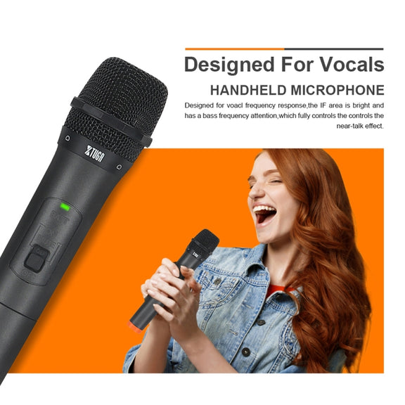 XTUGA S400 Professional 4-Channel UHF Wireless Microphone System with 4 Handheld Microphone(US Plug)