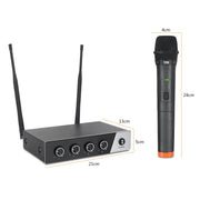 XTUGA S400 Professional 4-Channel UHF Wireless Microphone System with 4 Handheld Microphone(US Plug)