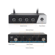 XTUGA S400 Professional 4-Channel UHF Wireless Microphone System with 4 Handheld Microphone(US Plug)