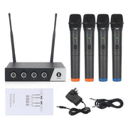 XTUGA S400 Professional 4-Channel UHF Wireless Microphone System with 4 Handheld Microphone(US Plug)