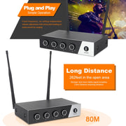 XTUGA S400 Professional 4-Channel UHF Wireless Microphone System with 4 Handheld Microphone(US Plug)