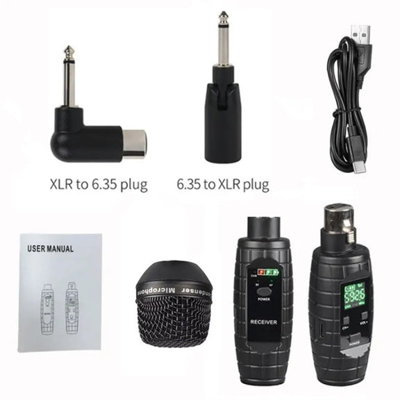 XTUGA U-95 Wireless XLR Transmitter and Receiver UHF Wireless Guitar Transmitter Receiver With Condenser Mic