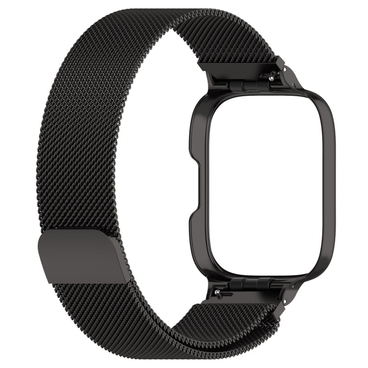 For Redmi Watch 3 Lite / Watch 3 Active 2 in 1 Milan Metal Watch Band with Watch Frame(Black)
