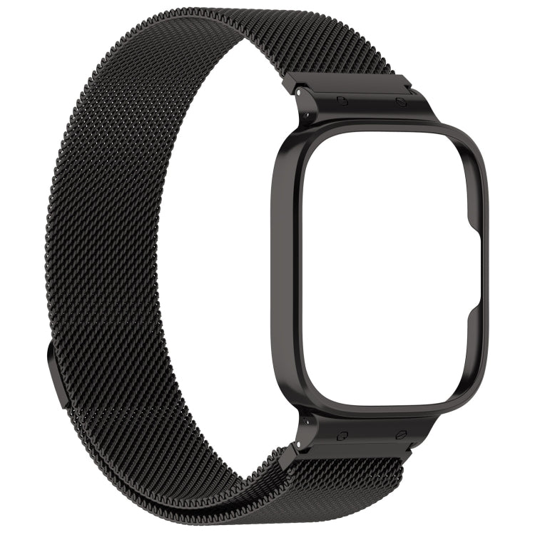 For Redmi Watch 3 Lite / Watch 3 Active 2 in 1 Milan Metal Watch Band with Watch Frame(Black)