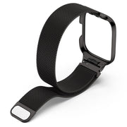 For Redmi Watch 3 Lite / Watch 3 Active 2 in 1 Milan Metal Watch Band with Watch Frame(Black)