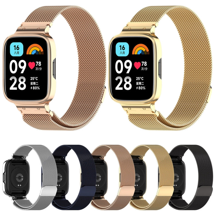 For Redmi Watch 3 Lite / Watch 3 Active 2 in 1 Milan Metal Watch Band with Watch Frame(Silver)