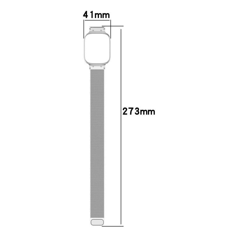 For Redmi Watch 3 Lite / Watch 3 Active 2 in 1 Milan Metal Watch Band with Watch Frame(Silver)