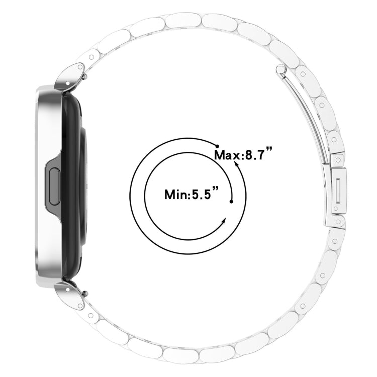 For Redmi Watch 3 Lite / Watch 3 Active 2 in 1 Three-bead Metal Watch Band with Watch Frame(Rose Gold)