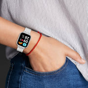 For Redmi Watch 3 Lite / Watch 3 Active 2 in 1 Three-bead Metal Watch Band with Watch Frame(Rose Gold)