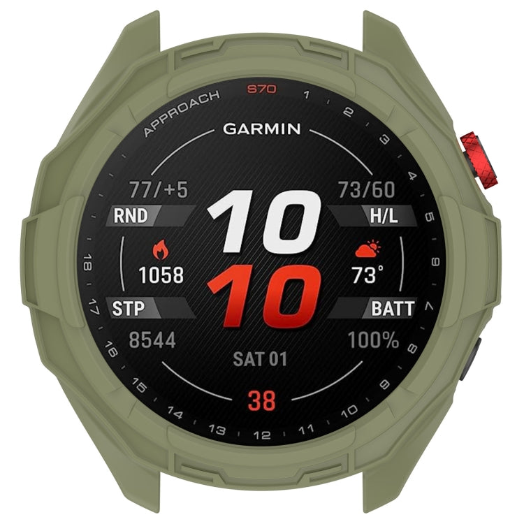 For Garmin Approach S70 47mm Armor Hollow Watch Protective Case(Green)
