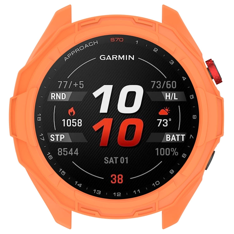 For Garmin Approach S70 42mm Armor Hollow Watch Protective Case(Orange)