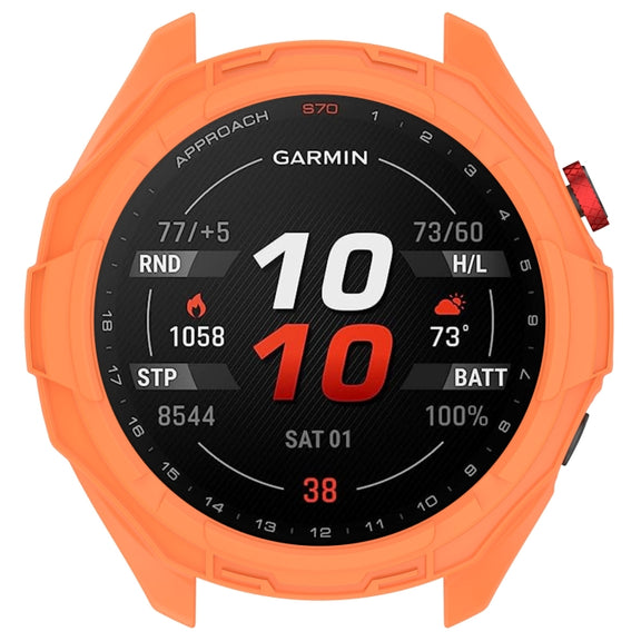 For Garmin Approach S70 42mm Armor Hollow Watch Protective Case(Orange)