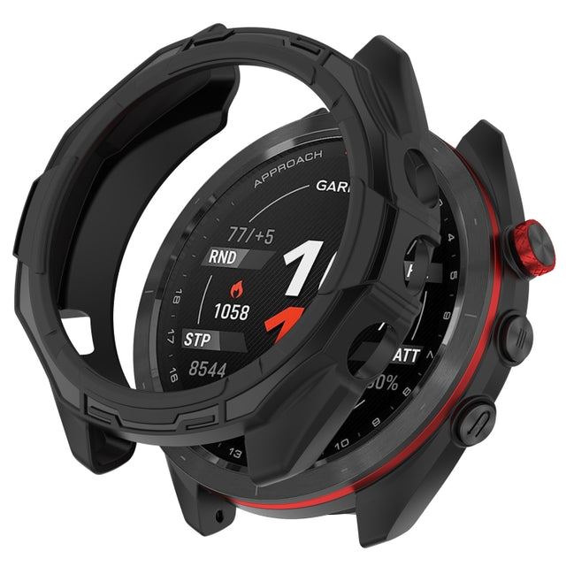 For Garmin Approach S70 42mm Armor Hollow Watch Protective Case(Black)