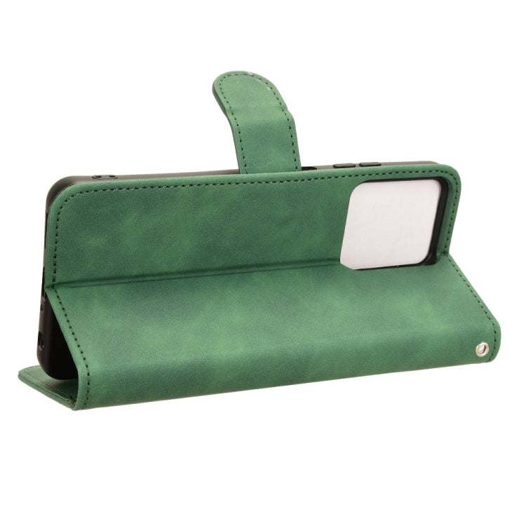 For Blackview OSCAL C70 Skin Feel Magnetic Flip Leather Phone Case(Green)
