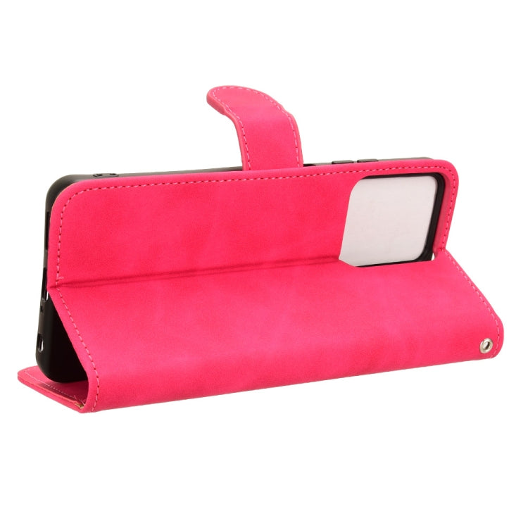 For Blackview OSCAL C70 Skin Feel Magnetic Flip Leather Phone Case(Rose Red)